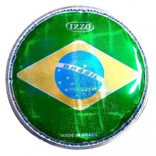 Izzo 6" Håndtromme/ Tamborim Grønn m/ Brasiliansk Flagg på skinnet
